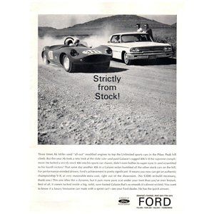 1963 Ford Galaxie 406 Strictly from Stock Vintage Print Ad Pikes Peak Hill Climb